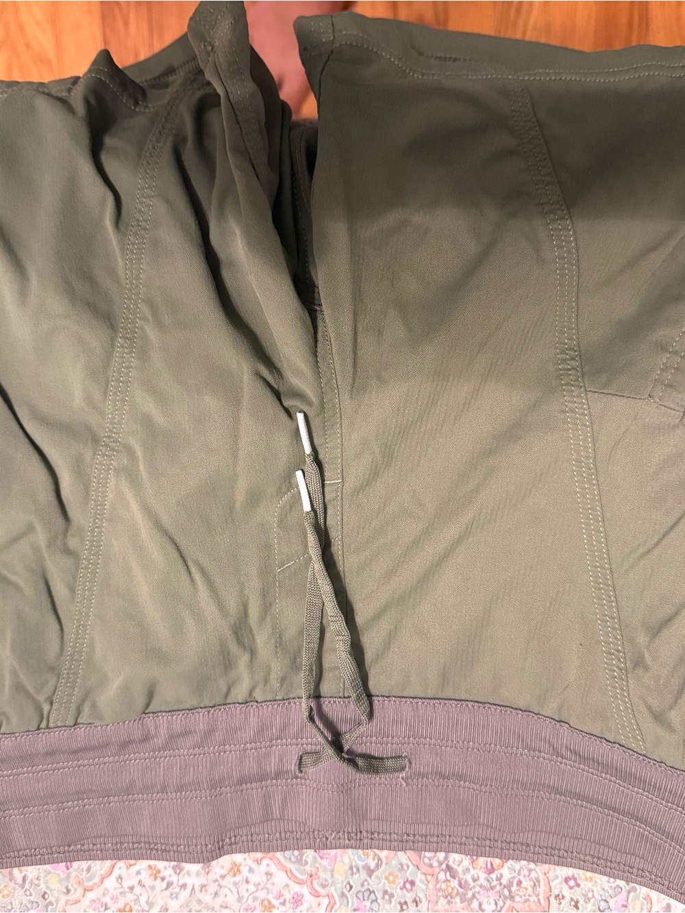 Womens North Face Aphrodite Olive Green  hiking/athletic shorts with drawstring